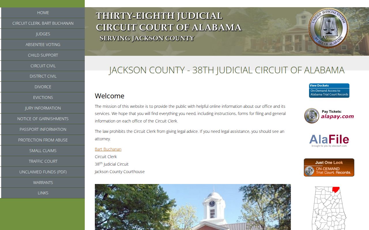 Jackson County court docket 38th Judicial Circuit courthouse