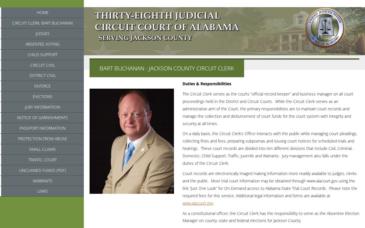 Jackson County court docket Circuit Clerk duties
