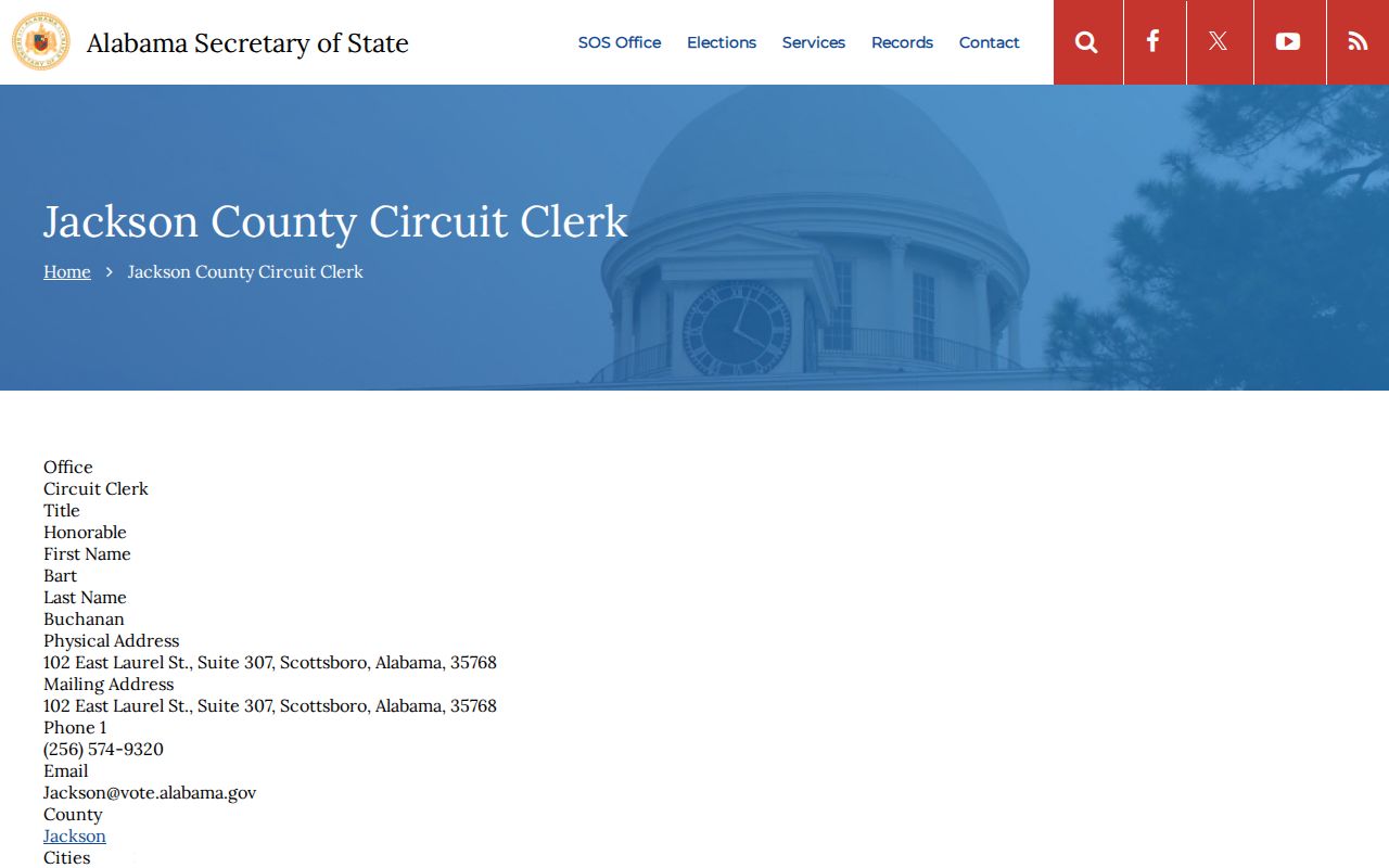 Jackson County court docket Circuit Clerk directory