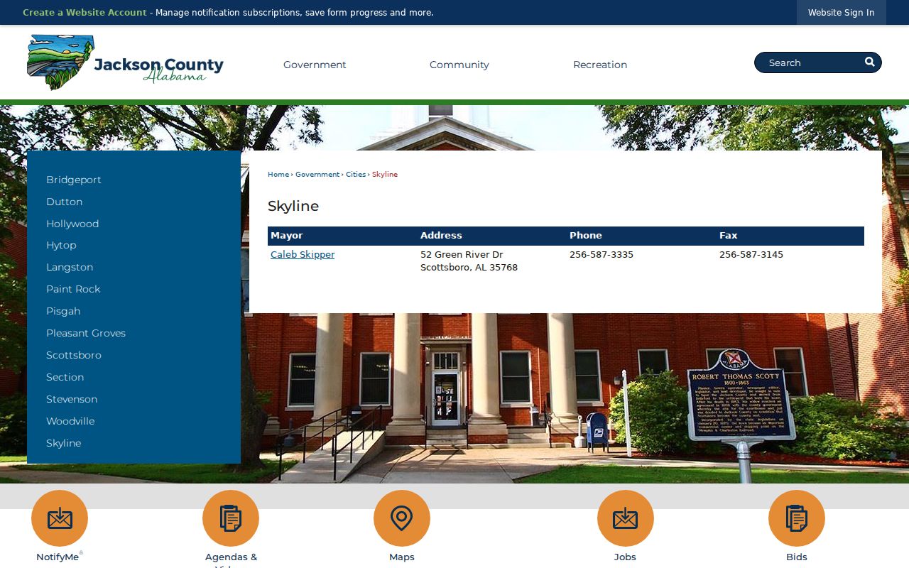 Skyline court docket county town directory contact route